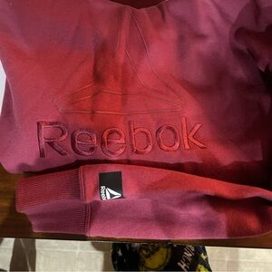 Reebok Women’s Logo Hoodie Jacket  With Front Pocket Raspberry Fudge XS (0-2)